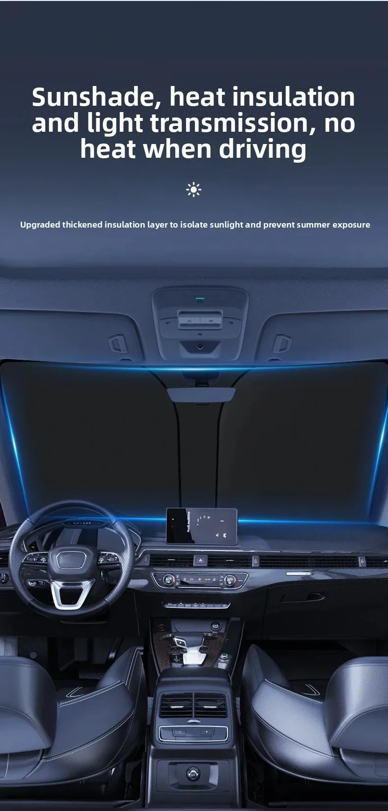 Car Window Sunshade Cover, Sun Shade, Windshield Visor Protector Windscreen Folding, Auto UV Protection Curtain Styling Accessories