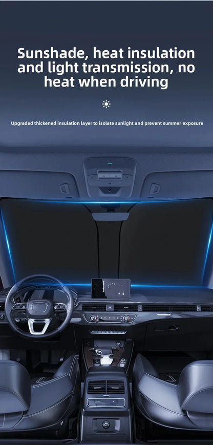 Car Window Sunshade Cover, Sun Shade, Windshield Visor Protector Windscreen Folding, Auto UV Protection Curtain Styling Accessories