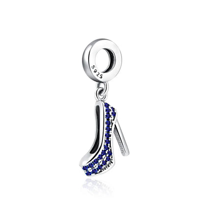 Pink Bead Bag Perfume Lipstick high heels Pendant fit Original Bracelet Accessories DIY Jewelry Women 925Silver Gift Trunk Charm