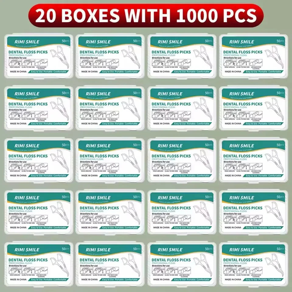 1/3/6/20 Boxes Disposable Plastic Toothpick Dental Floss High-Tension Smooth Dental Floss Stick Portable Dental Floss Box