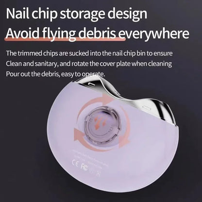 Electric Nail Clippers Rechargeable Mini Household Nail Trimming Machine for Children Adults Portable Automatic Nail Trimmer