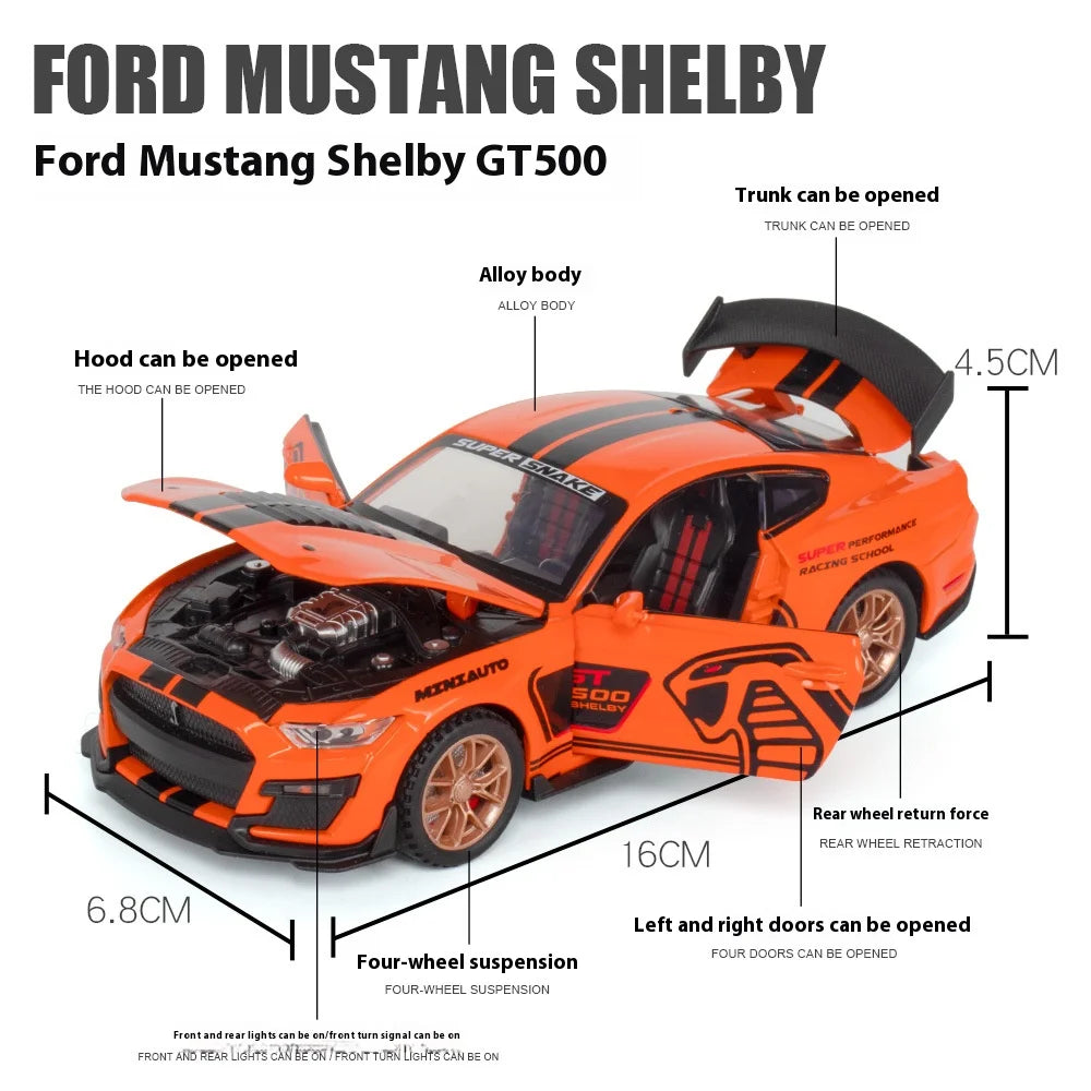 1:32 Ford Mustang Viper GT500 Supercar Alloy Diecast Model Decorative Trendy Ornaments Computer Desktop Ornaments Gift For Boys