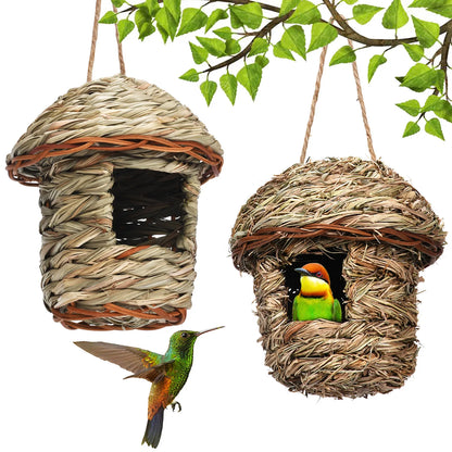 Outdoor Ecological Handmade Straw Parrot Bird Nest Creative Birdcage Ornament Supplies Garden Decoration Birdhouse Pastoral Style