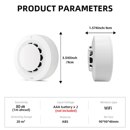 Tuya WiFi/Zigbee Smoke Detector Photoelectric Sensor Fire Alarm Home Kitchen Security System Work With Smart Life APP