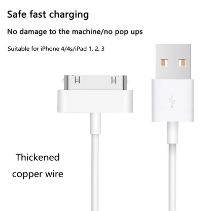 30 Pin Cord Adapter Accessories Nano Touch Charging Data Cable USB Charger for iPhone 4 4s iPad 1 2 3 iPod