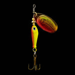 Rotating Metal Spinner Fishing Lures 9.1g 7cm Rotating Sequin Artificial Hard Baits Crap Bass Pike Treble Hook Fishing Tackle