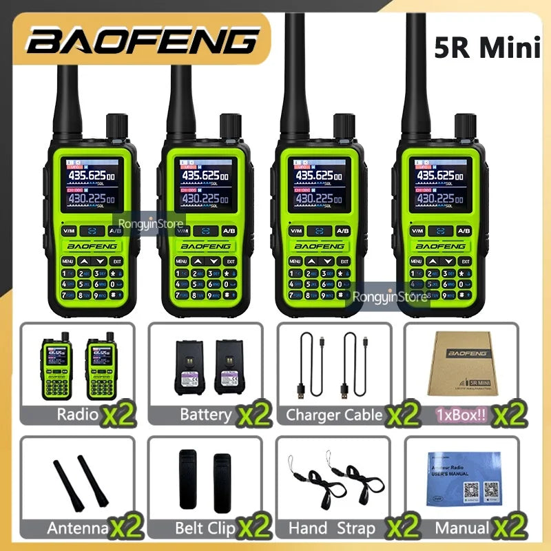 UV 5R Mini Baofeng Walkie Talkie Bluetooth 5W Dual-Band VHF/UHF USB-C Charging Fits All Team Operations For Hotel Security Camp