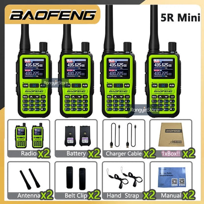 UV 5R Mini Baofeng Walkie Talkie Bluetooth 5W Dual-Band VHF/UHF USB-C Charging Fits All Team Operations For Hotel Security Camp