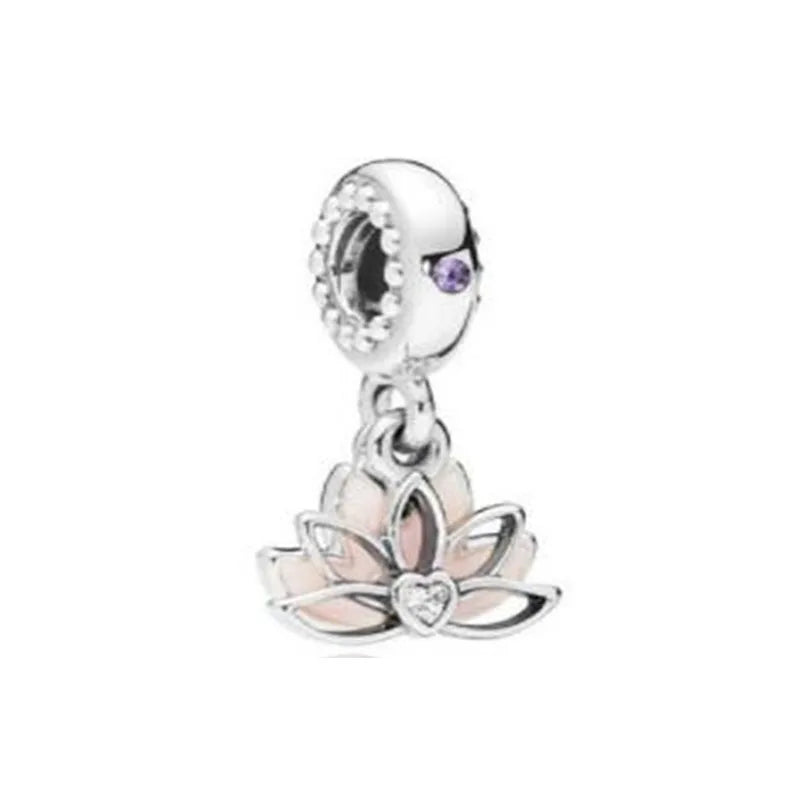 Hot Selling 925 Silver Pink Cake, Dog Paw, Luggage, Cup Bead Pendant Suitable for European Original Bracelet DIY Exquisite Jewelry