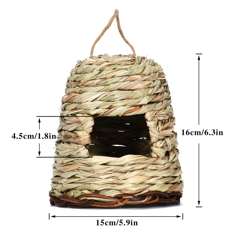 17 Styles Birds Nest Bird Cage Natural Grass Egg Cage Bird House Outdoor Decorative Woven Hanging Parrot Nest Houses Pet Bedroom