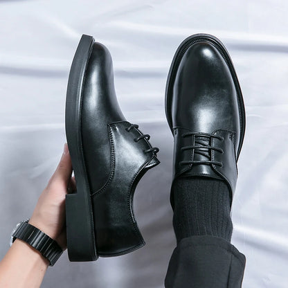 Spring Autumn Soft Sole Comfortable Casual Shoes, Men's Outdoor Hiking Travel Shoes, High End High Quality Men's Suit Dress Shoes