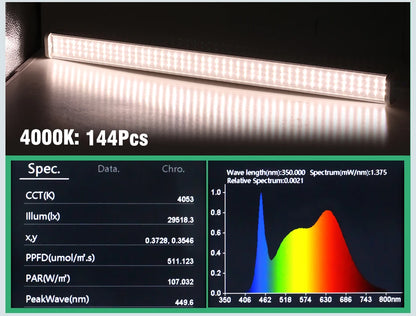 Full Spectrum LED Growth Tube 4000K/Purple/Sunlight Plant Lamp Greenhouse Hydroponic Flower Growth Lamp