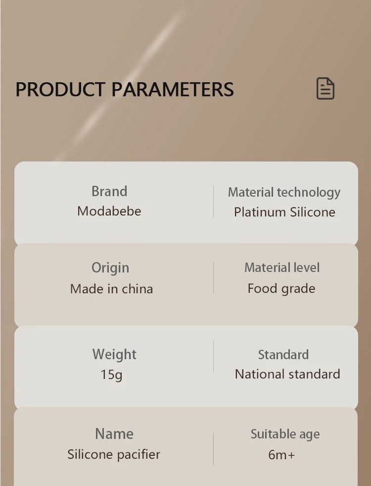 Silicone Baby Pacifier, Food Grade Silicone, Newborn Soother Solid Color Dummies Silicone Nipple For Bebe, 2PCS, Modabebe