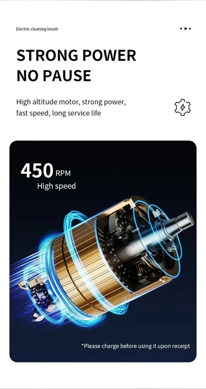 2000mAh, 6-in-1 Electric Cleaning Brush, Wireless Intelligence Rotary Cleaning Brush, Shower Clean Brush, Kitchen Bathroom, MIJIA