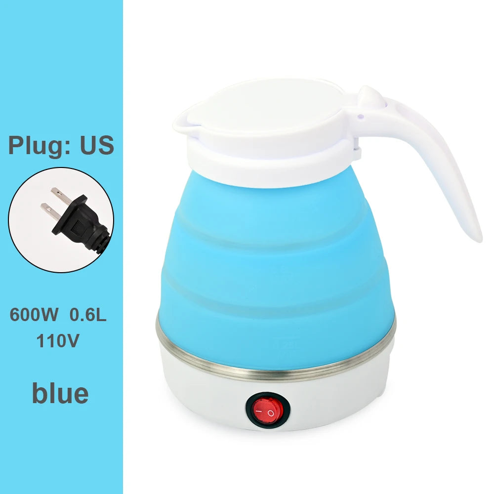 0.6L Mini Folding Kettle Portable Water Heater electric kettle household water heater silicone compression Easy To Travel