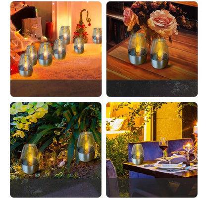 LED Solar Candles Light Flameless Rechargeable Night Light For Wedding Party Garden Decor, Outdoor Waterproof Solar Candles Lamp