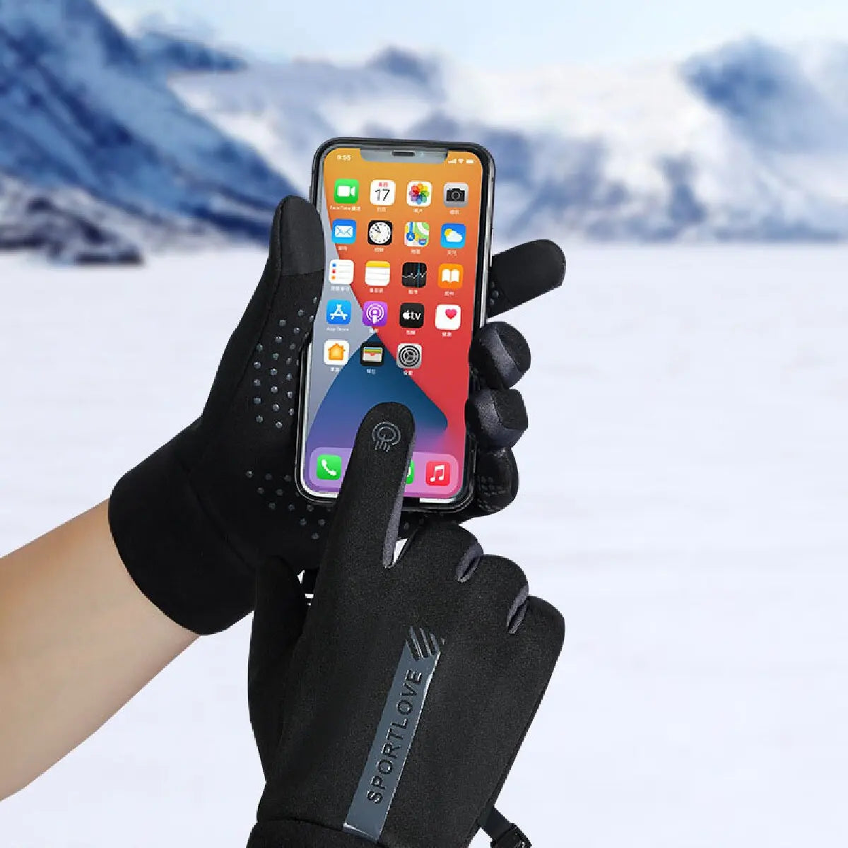 Women's Winter Cycling Bike Gloves, Thermal Fleece, Cold Resistant, Windproof, Warm, for Outdoor Running and Skiing