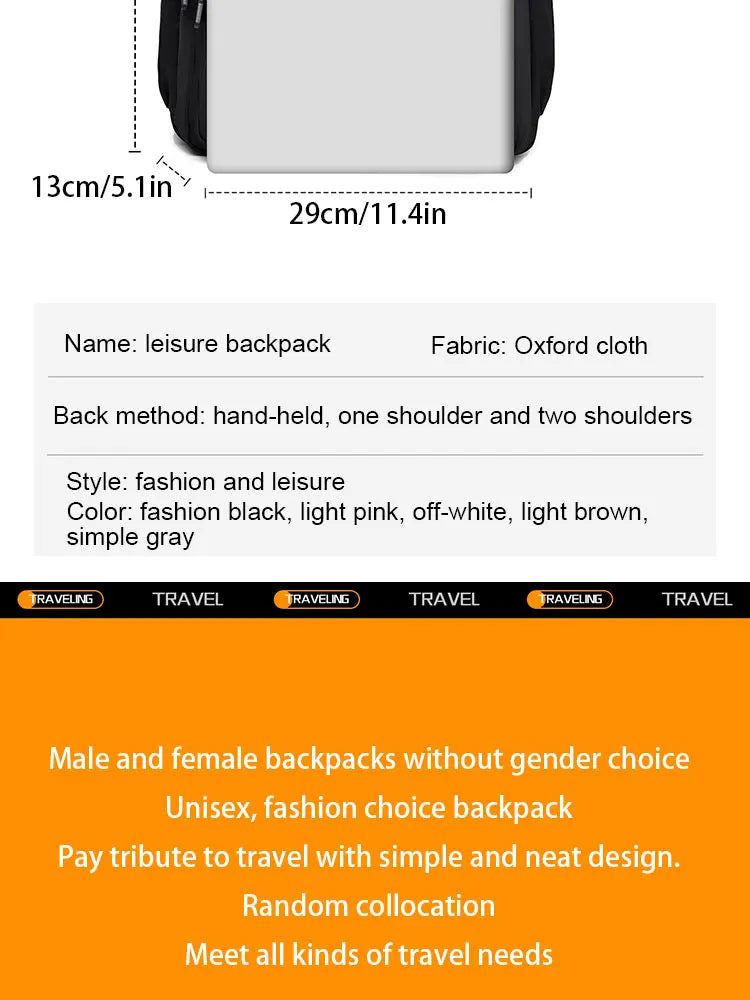 A Multi-layer Waterproof and Stylish Oxford Backpack, Large-capacity Simple Commuter Out-of-town Student Backpack
