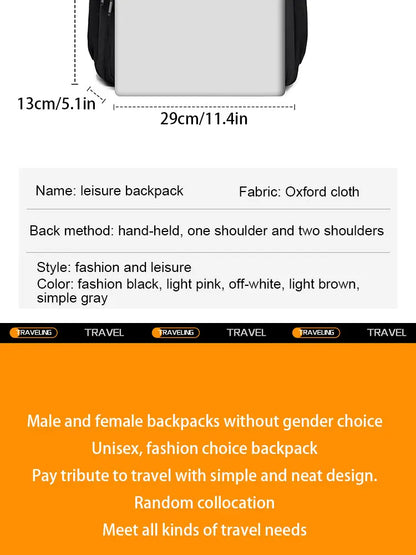 A Multi-layer Waterproof and Stylish Oxford Backpack, Large-capacity Simple Commuter Out-of-town Student Backpack