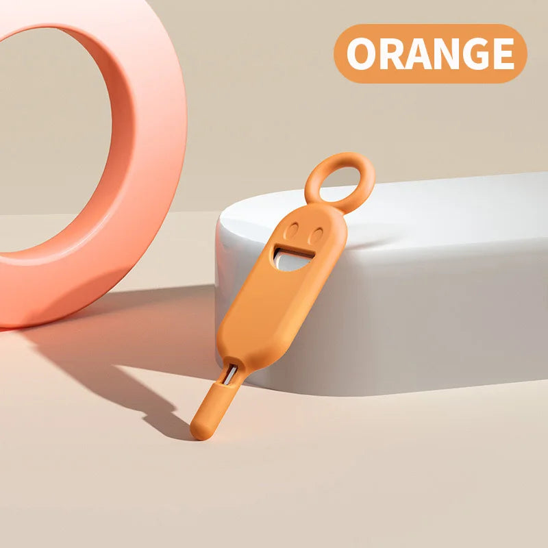2 IN 1 SIM Card Removal Needle Pin with Protector Holder Anti-Lost Phone SIM Cards Storage Case Tray Ejector Needle Opener