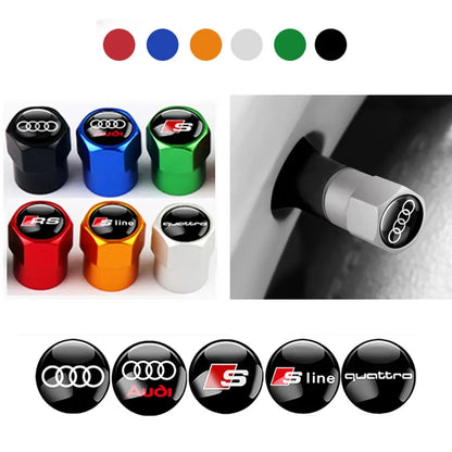 4 tapas de válvula de rueda de coche, accesorios exteriores para AUDI A1 8X A3 8P 8L A4 A5 A6 A7 A8 TT Sportback Sline Q3 Q5 Q7 Q8