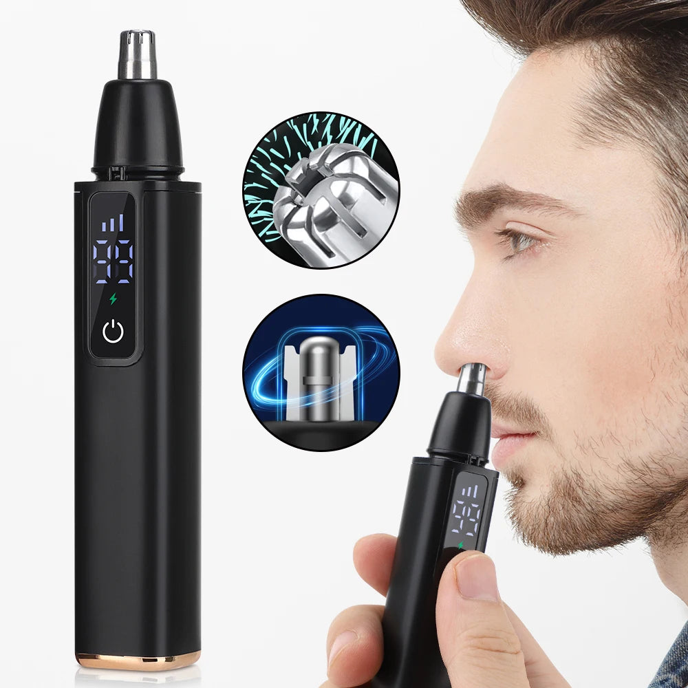 Electric Nose Hair Trimmer For Men Women, High Speed Motor Hair Remover, Lips Eyebrows Razor R Type Cutter Head Trimmer for Nose