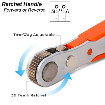Right Angle Ratchet Wrench Screwdriver Socket Nut Set Metric Screwdriver Bit 1/4 Hexagon Handle Drive Torx Slot Hand Tool 90