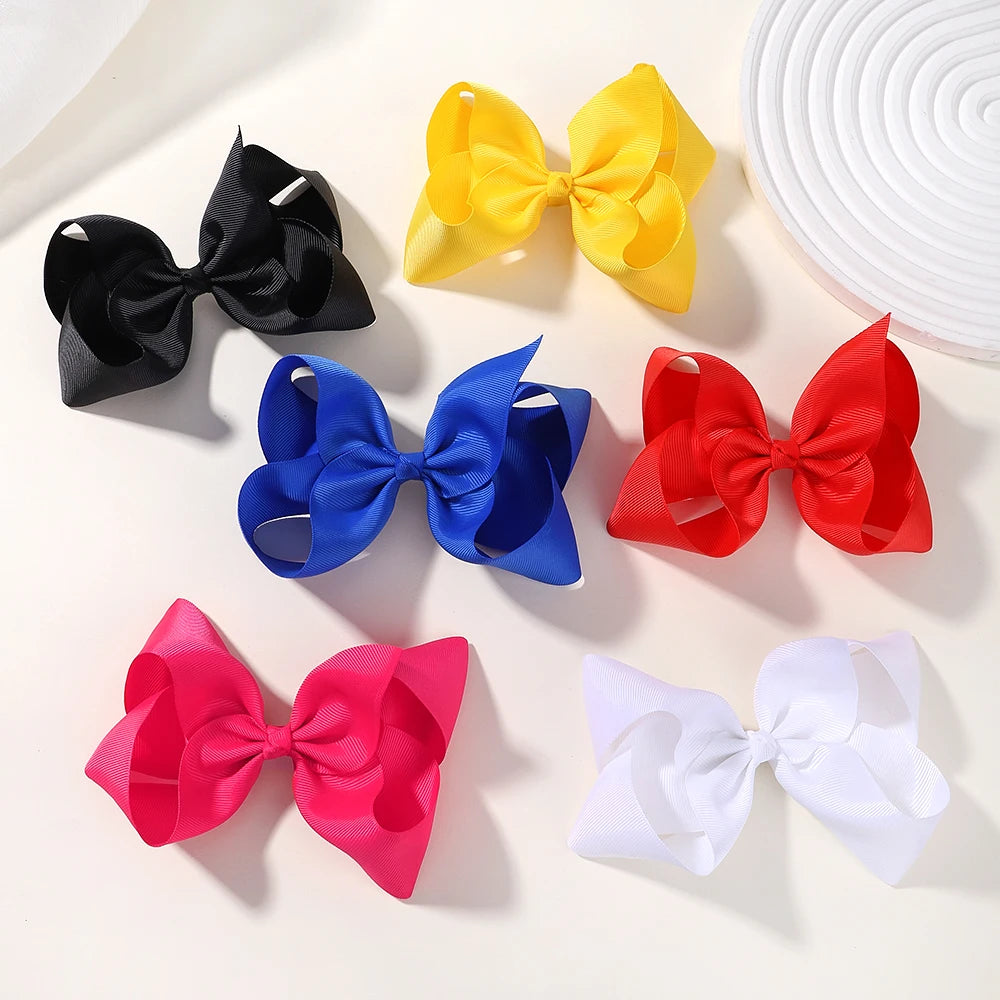 1PC Grosgrain Ribbon Solid Color Hair Bows Clip Girls Hair Clips Hairpins Barrettes Kids Baby Hair Accessories Wholesale