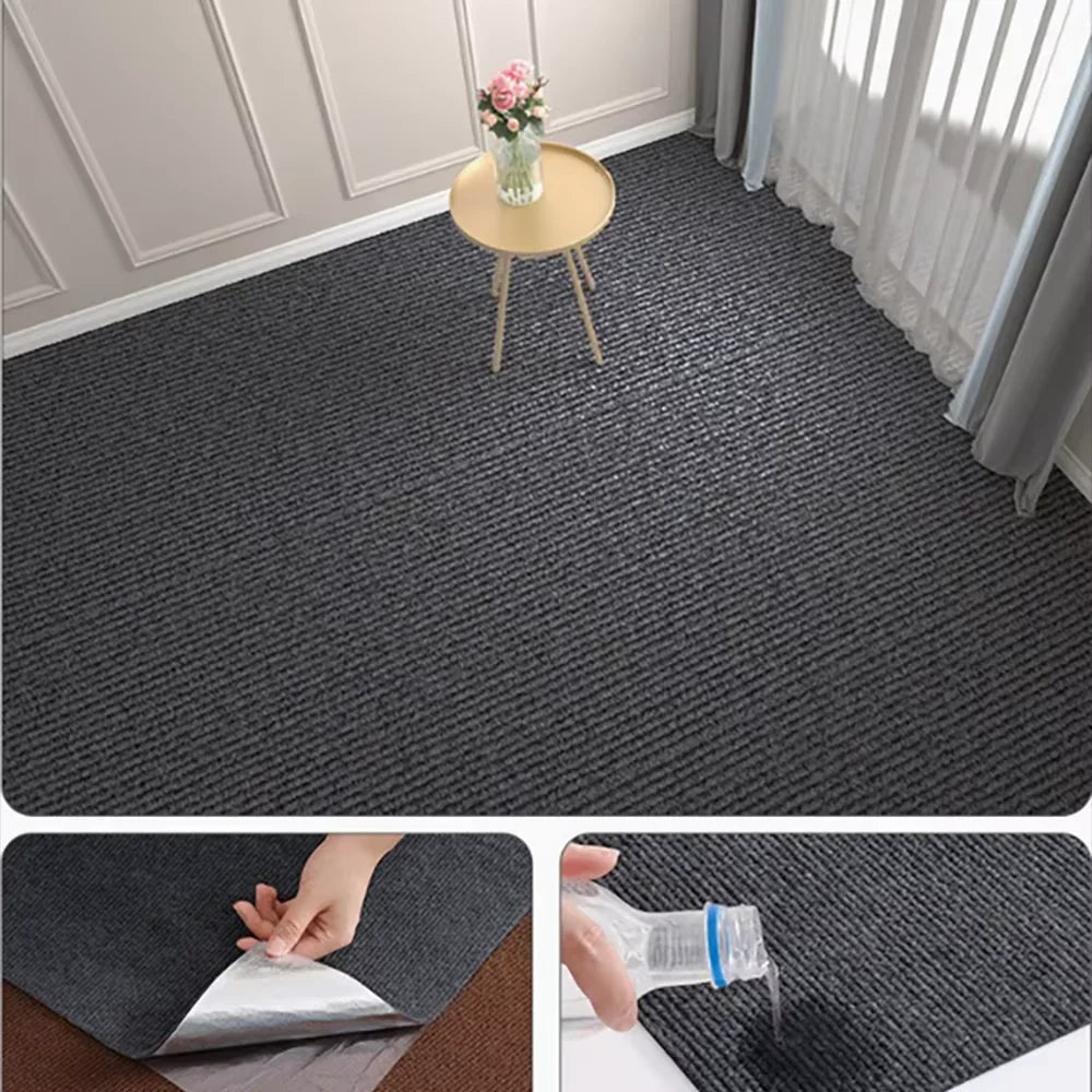 40cmX3m Kitchens Bedroom Rug, Water Uptake Home Decor Self-adhesive Room Decoration Bathroom Rugs, Solid Color Carpet For Living Room