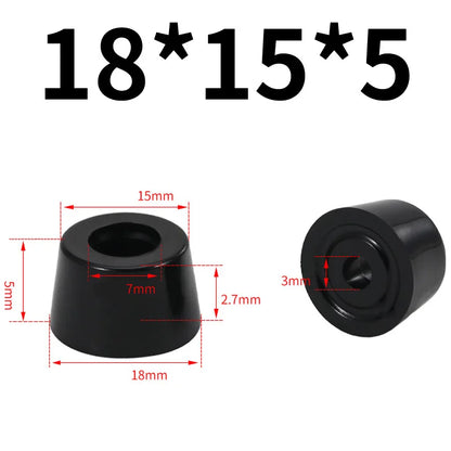 Black Rubber Bumper Furniture Pad Feet Leg Pads Tile Floor Protectors Table Leg Cover With Washers