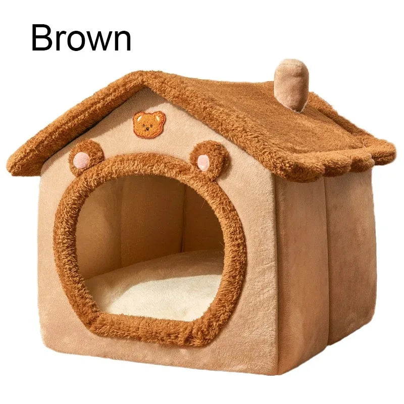 Pets Tent Cozy Cave Nest Indoor Pet Deep Sleep Comfort Cat Bed Iittle Mat Basket Small Dog House Products Semi-enclosed Cat Bed