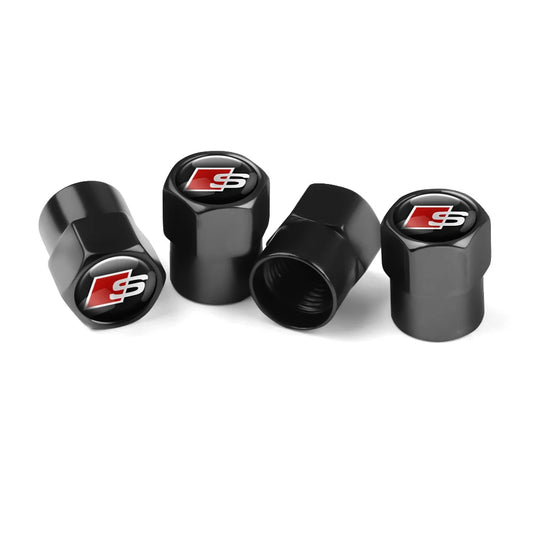 4Pcs Car Styling 3D Aluminum Metal Car Wheel Tire Air Valve Caps Cover For Audi A1 A3 A4 A5 A6 A7 A8 Q2 Q3 Q5 Q7 TT Sline S3 RS