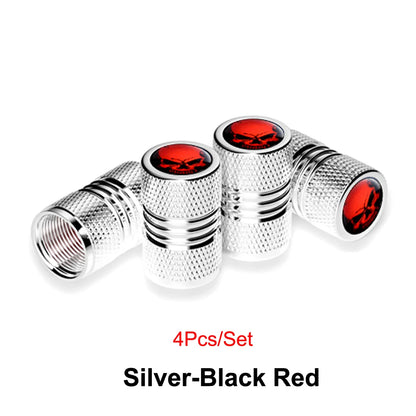 4Pcs Anodized Aluminum Tire Valve Caps, Corrosion Resistant, Universal Stem Covers for Cars Trucks Motorcycles SUVs and Bikes