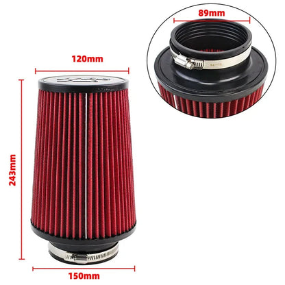 Car Mushroom Head Universal High Flow Intake Air Filter 102mm 89mm 76mm 3 3.5 4 Inch Cone Tapered Air filters for K&N 14084-2