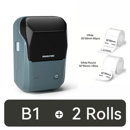 NIIMBOT B1 Portable Thermal Printer With Tapes 2 Inch Adhesive Label Printer Mini Bluetooth Sticker Maker Support Smartphones PC