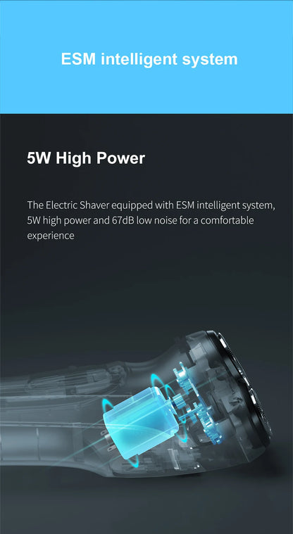 Blackstone Electrical Rotary Shaver for Men, 3D Floating Blade Washable Type-C USB Rechargeable Shaving Beard Machine, ENCHEN