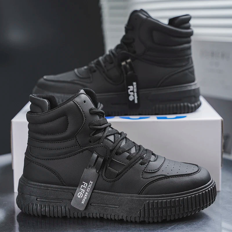 New Fashion Casual Sneakers High Top Skateboard Shoes Student Boots Men and Women Trend Wear-Resistant Two-Color Couples