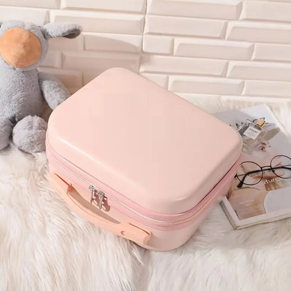 14-inch Lightweight Mini Travel Suitcase Cosmetic Box Waterproof Hand Luggage Organizer Makeup Case Portable Small Boarding Case