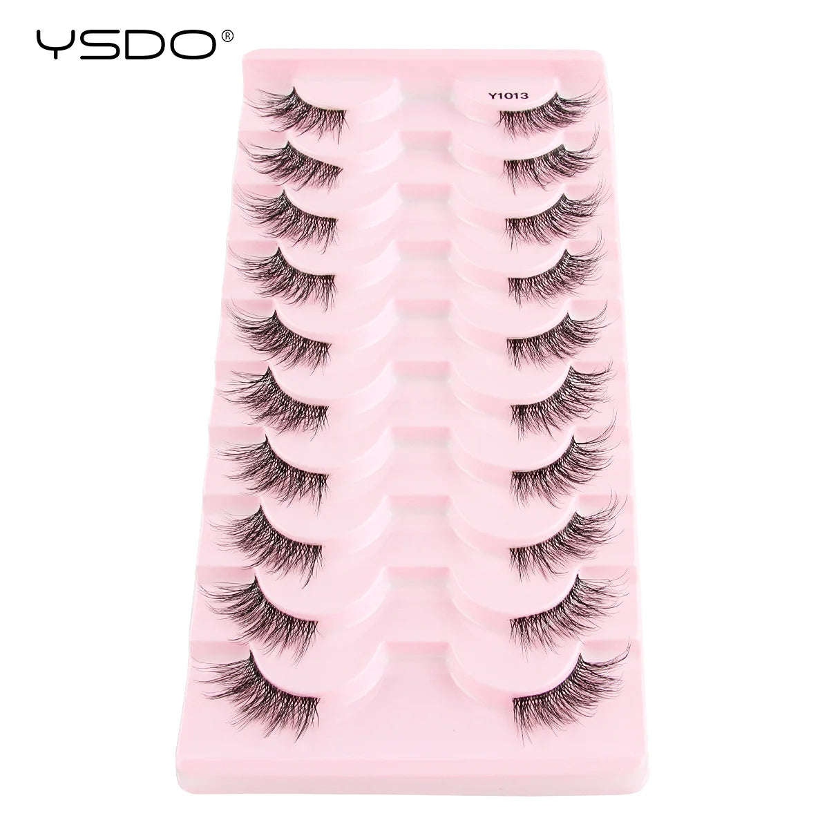 YSDO 5/10 Pairs Half Lashes Cat Eyelashes Soft Natural Clear Band False Lashes Natural Wispy Faux 3d Mink Eyelashes Makeup Tools