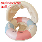 Baby Swimming Float Ring Toy Inflatable Swim Ring Floating Safty Seat with Canopy Kid Summer Water Pool Play Equipment Beach Toy