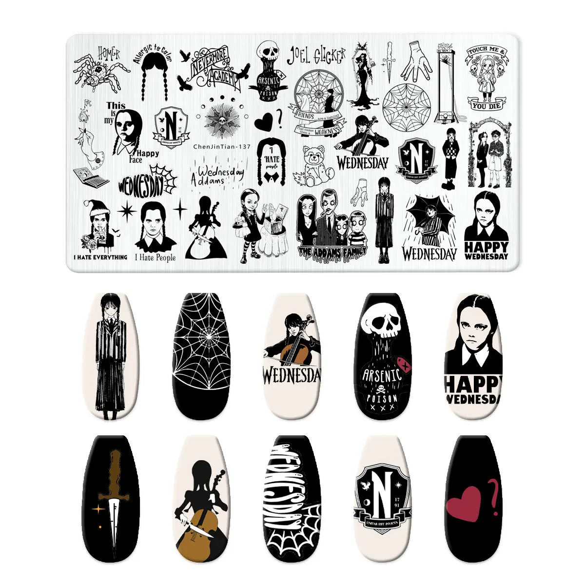 RJ Halloween Nail Stamping Plates, Beautiful zombie Festival Pattern Nail Art Image Plates, Stainless Steel Nail Art Plate Stencil