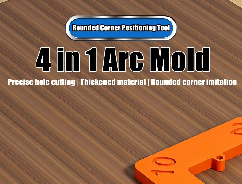 Woodworking Router Corner Radius Templates Jig R10 to R50 Routing Curved Corners Milling Circular Radian Hardness ABS Tool