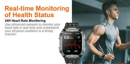 New 1000mAh Battery Smart Watch, 1.95 Inch AMOLED Screen, Men Outdoorsports Watch, IP68 Waterproof Bluetooth Call Sports Smartwatch