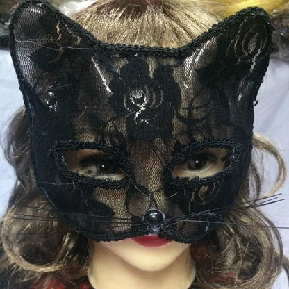 Sexy Lace Mask For Women Masquerade Party Props Halloween Cosplay Costume Accessories Half Face Cover Mask Animals Cat Eye Mask