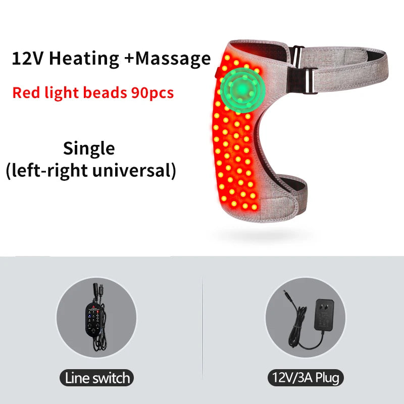 Hip Massager - 3-Gear Red Light Heat & Vibration Relieves Muscle Pain Arthritis Aids Sports Recovery For Fitness Fans Seniors