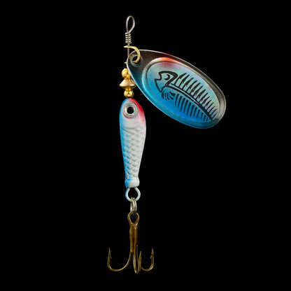 Rotating Metal Spinner Fishing Lures 9.1g 7cm Rotating Sequin Artificial Hard Baits Crap Bass Pike Treble Hook Fishing Tackle