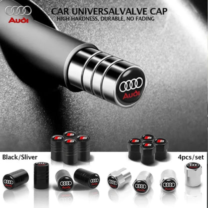 4PCS is suitable for metal wheels, tires, valve markings, and modified accessories of Audi RS SLine S TT A3 A4 A5 A7 A8 A1 A2 A6