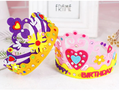 Children's Handmade DIY Crown Headwear Non-woven Kindergarten Creative Craft Material Kit Kids Birthday Gift