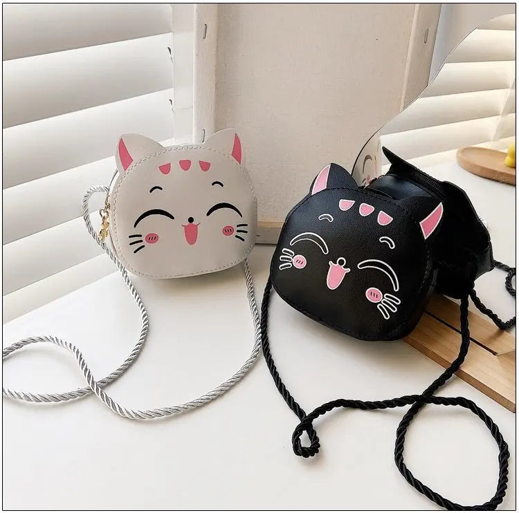 Cartoon Kids Bag, Fashion Cute Cat Crossbody Bag, Coin Wallet Lovely Hand Bags for Boys and Girls, Mini Shoulder Bags