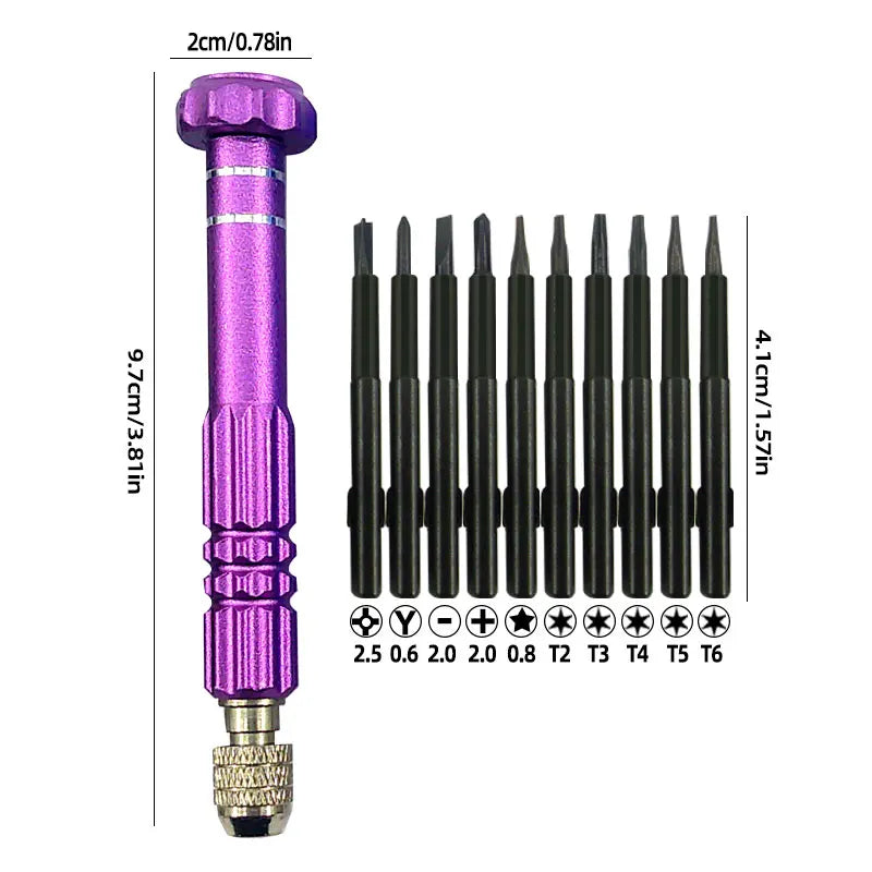 10-in-1 Precision Screwdriver Set for Mobile Phones, Notebooks, and Computers - Perfect for Small Maintenance and Disassembly